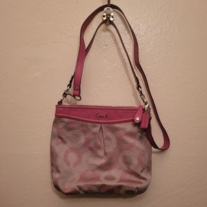 Coach 2-Way Ashley Dotted Op-Art Signature CC Design w/21” Crossbody Strap